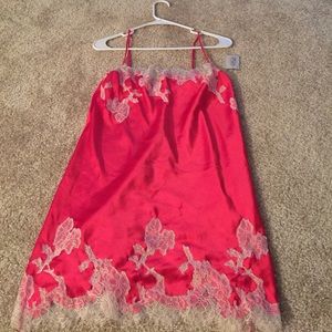 VS Red satin nightgown