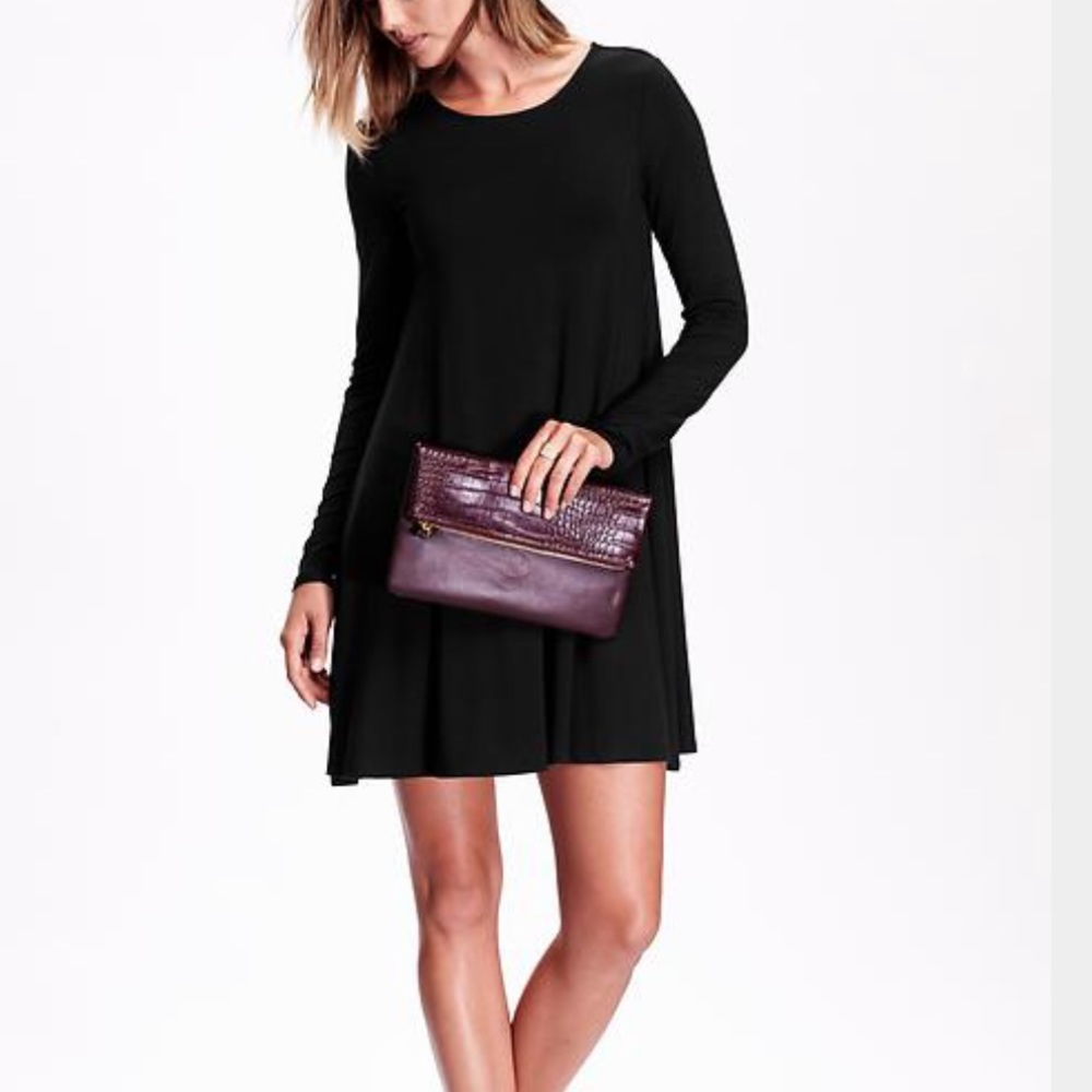 Black Jersey Swing Dress