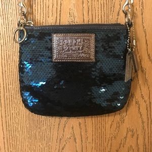 Blue Sequined Poppy Small Crossbody
