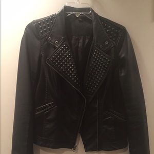 Rock & republic black leather studded jacket