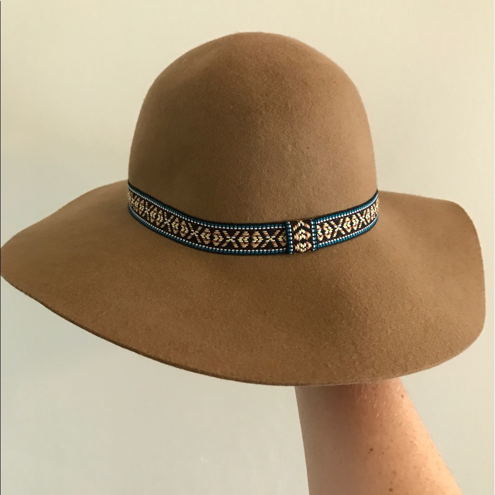 Brown wide brim hat