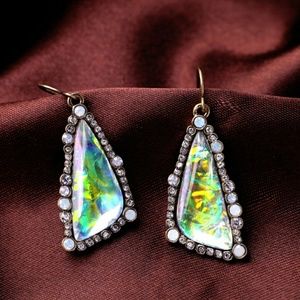 Holographic Stone Geometric Drop Earrings