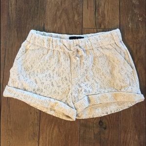 White lace shorts