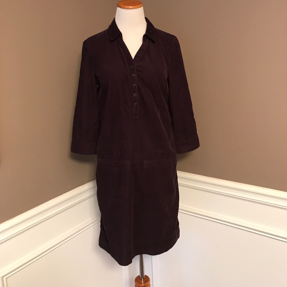 Anthropology purple corduroy shift dress size 2