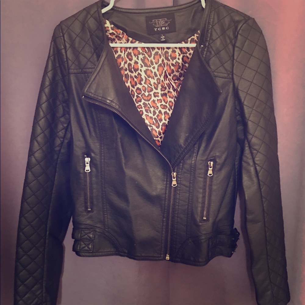 Black leather jacket