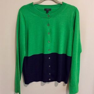 Jcrew Merino Wool Color Block Cardigan