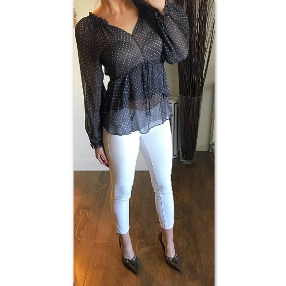 Cynthia Steffe Polka Dot Print Blouse Top - Picture 1 of 5
