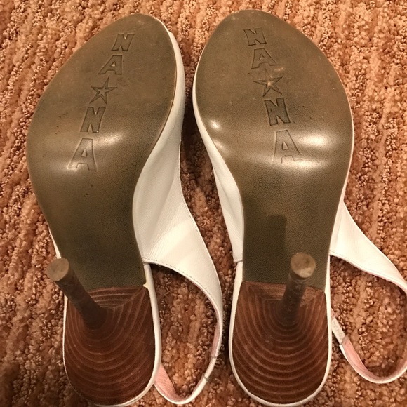 White and pink peeptoe slides - Picture 4 of 6