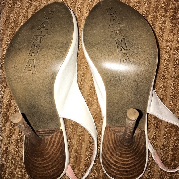 White and pink peeptoe slides - Picture 6 of 6