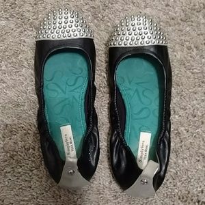 Black flats with silver studs