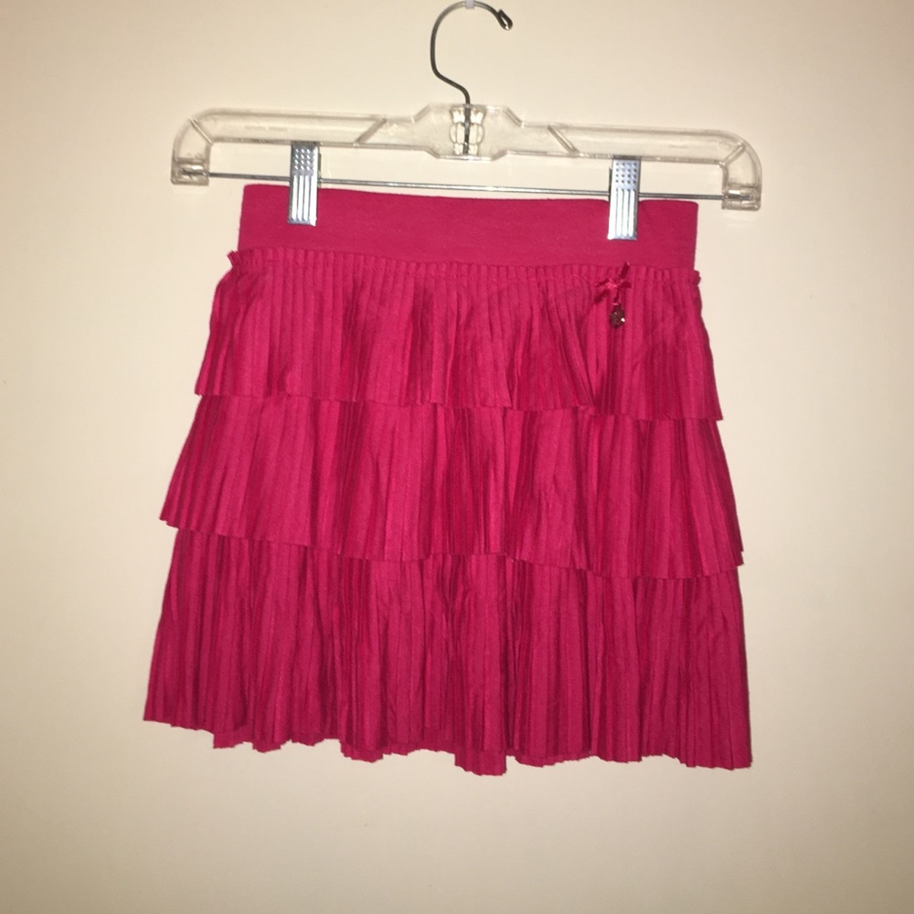 Sz 8 Mayoral Chic hot pink tiered pleated skirt