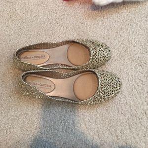 Sparkle gold jelly ballet flats