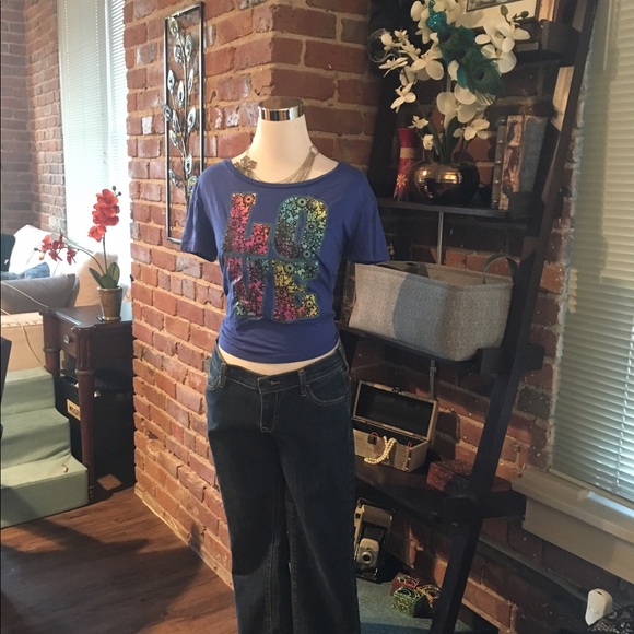 Blue LOVE ❤️ T-Shirt - Picture 3 of 3