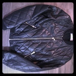Zara Leather Bomber Jacket Zara Leather Bomber Jacket