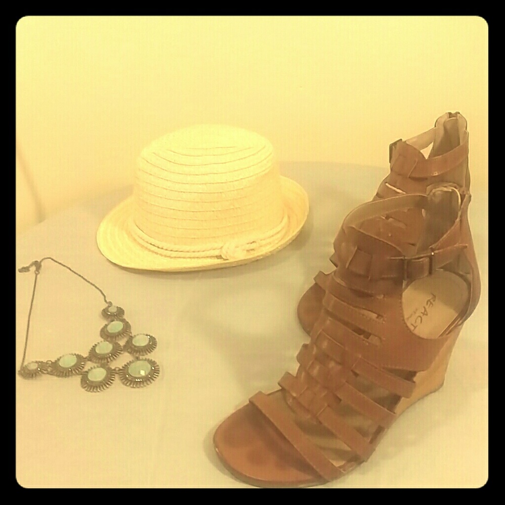 Strappy wedge sandals