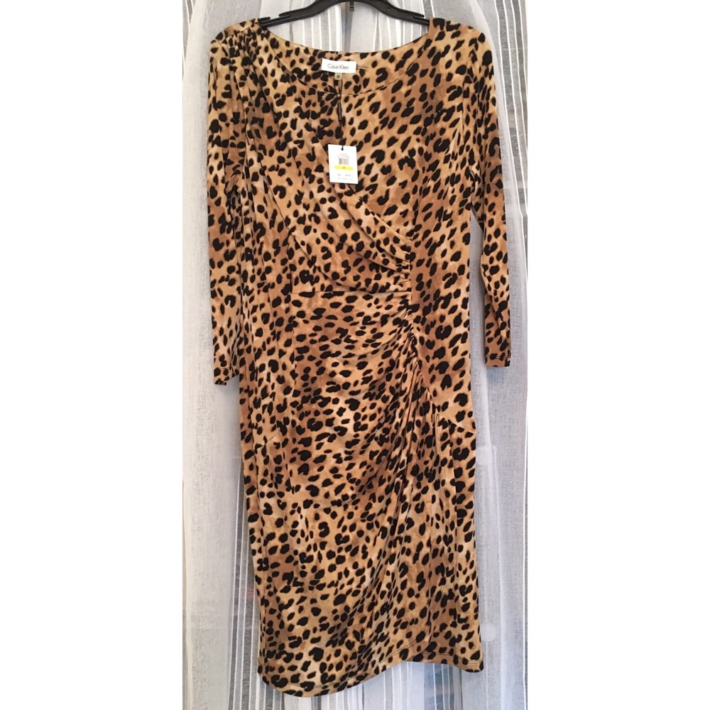 CALVIN KLEIN leopard dress size M