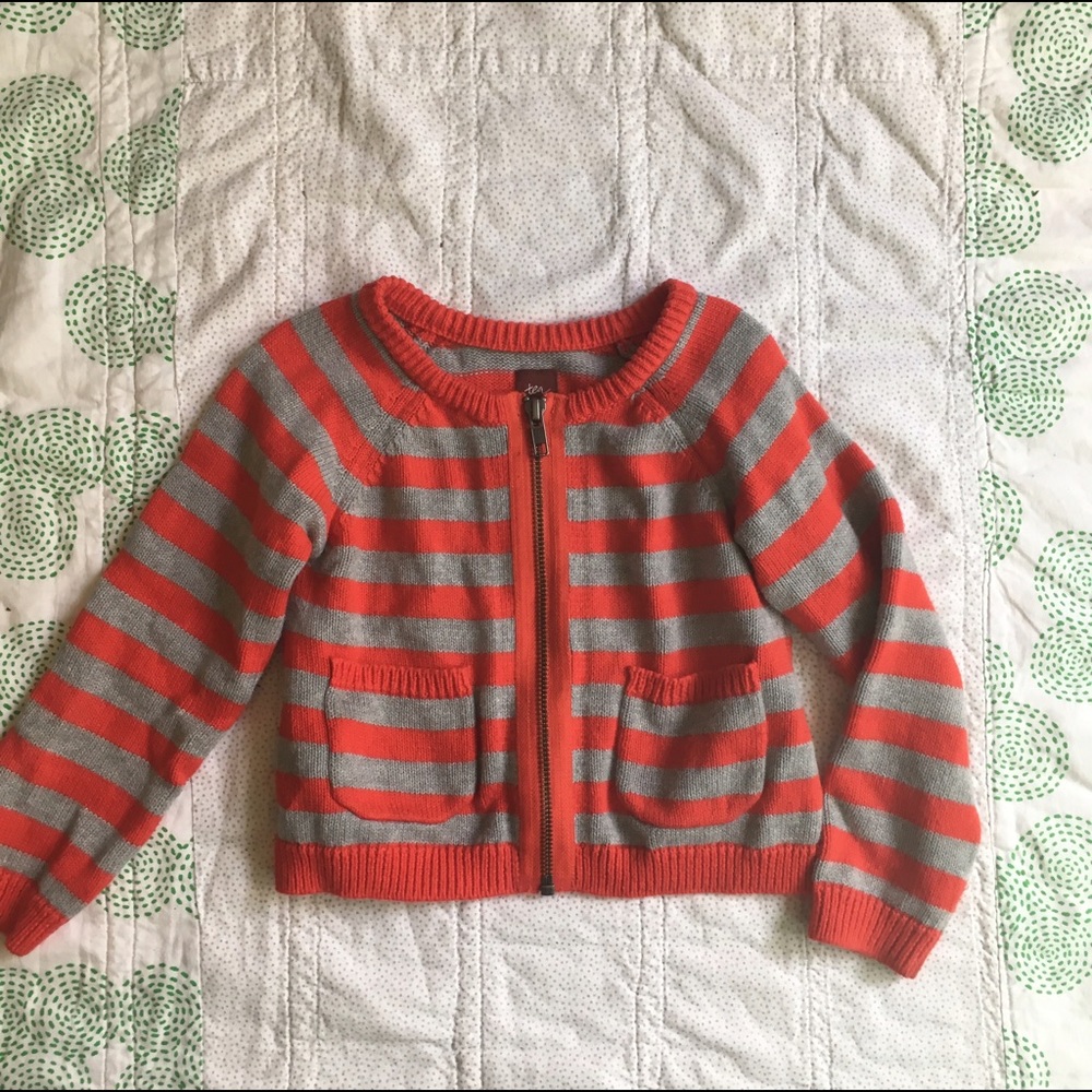 Striped Zip Cardi Sweater from Tea, Size 3