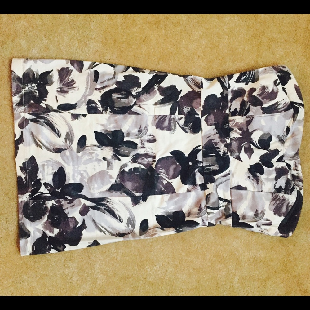 Flower print tube top dress