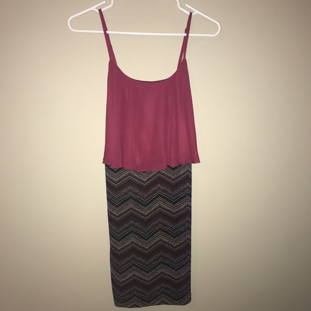NWT Maroon and Chevron Homecoming/ Cocktail Dress!
