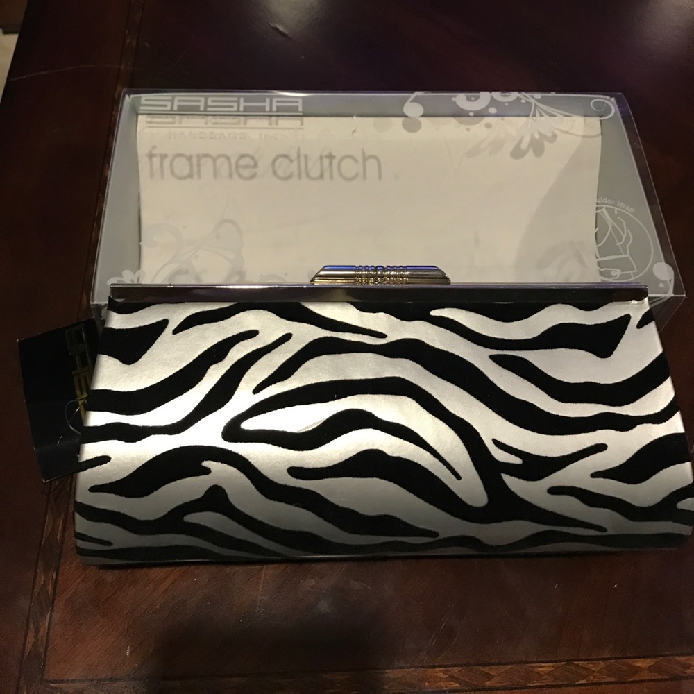 Zebra print clutch bag