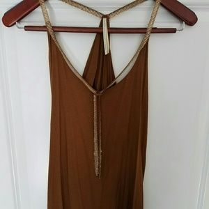 Cynthia Vincent Camisole with Gold Mesh Straps