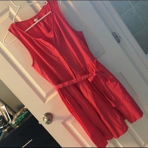 Coral button down sun dress