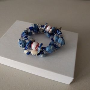 Hallmark cards beaded bracelet baseball theme