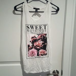 Floral tank top with Shakespeare quote