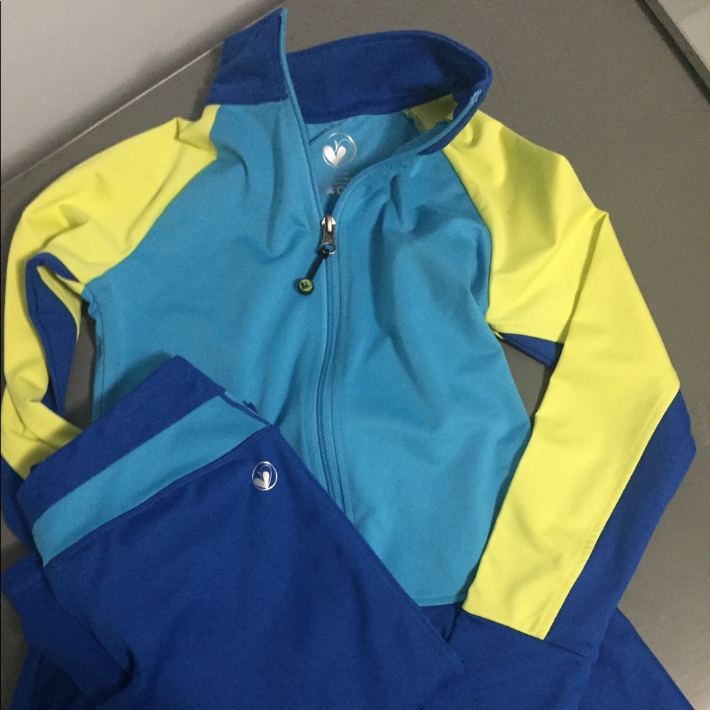 Girls Limeapple active wear track jacket set