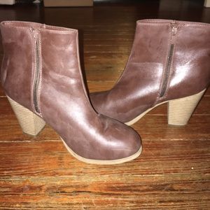Brown Ankle Booties - Worn once!