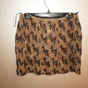 Gold Sequin Zara Mini Skirt Size Small