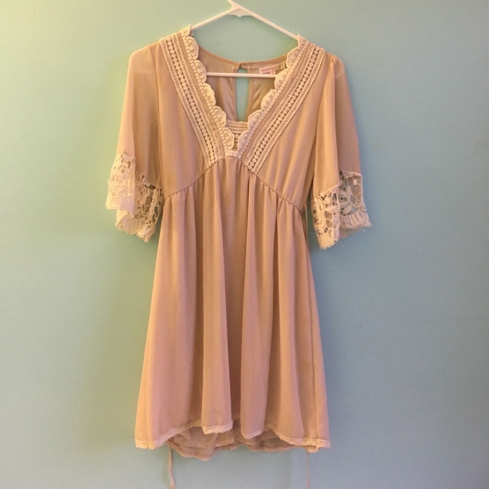 Peach cream colored dress
