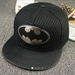 Men's Black Batman Snapback Cap