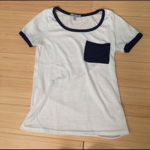 White pocket tee