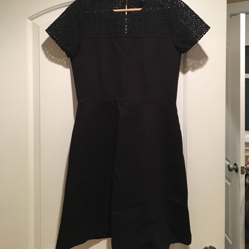 J.Crew Black Dress with Lace Detail