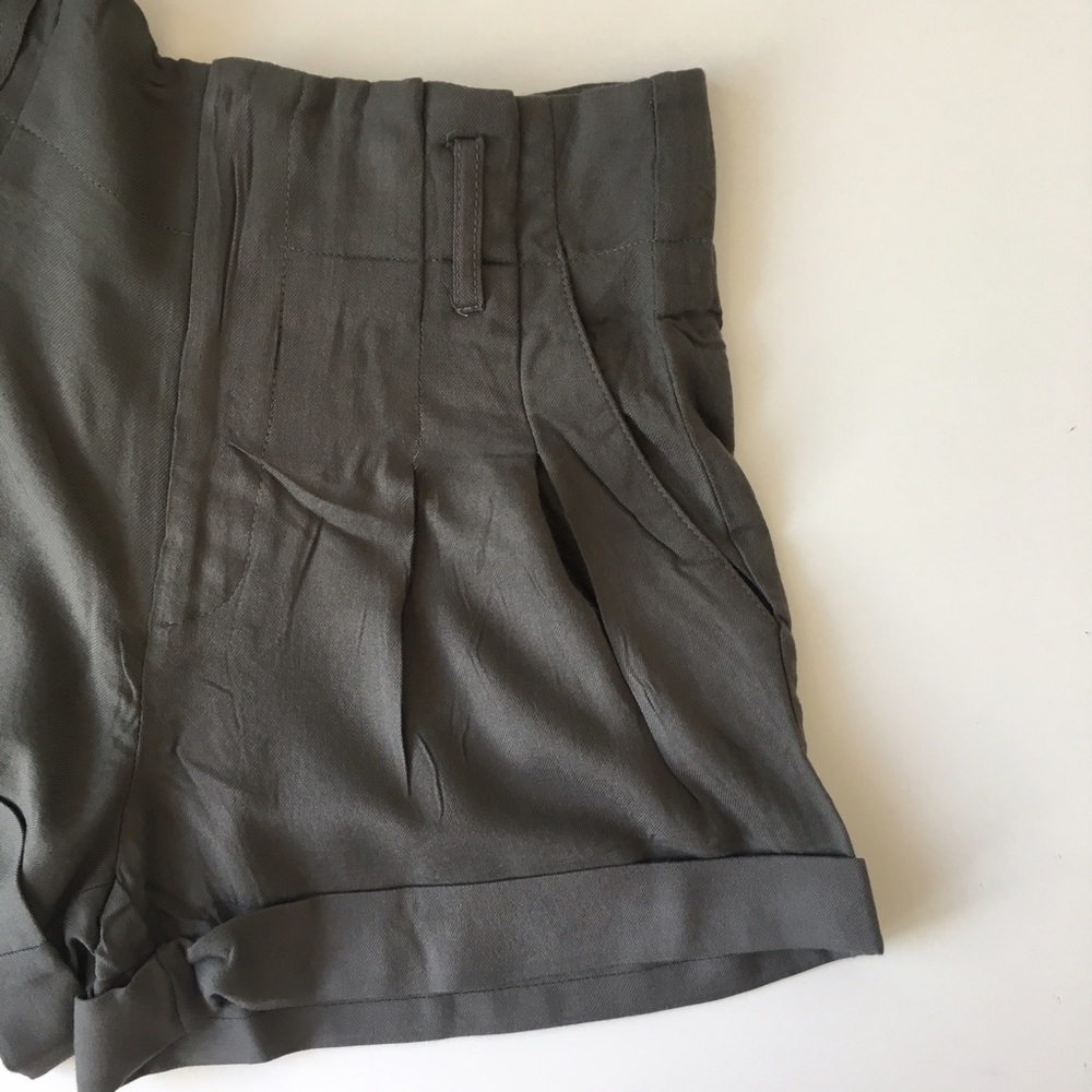 Sparkle & fade army green high waisted shorts - Picture 3 of 6