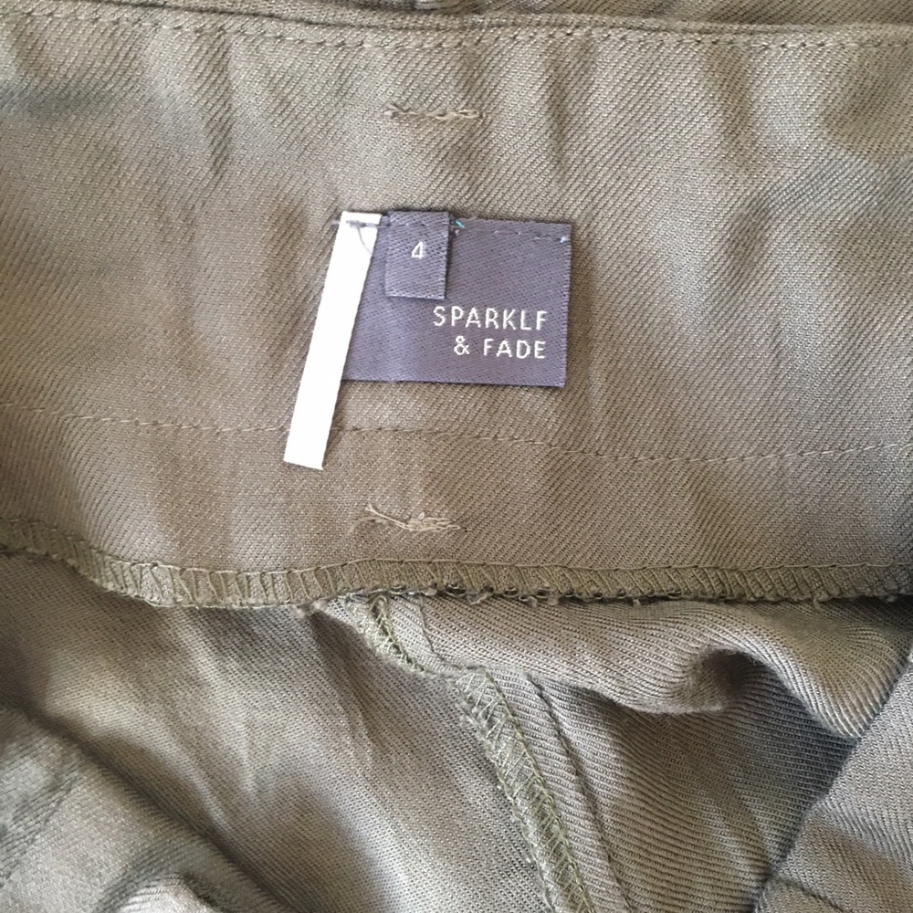 Sparkle & fade army green high waisted shorts - Picture 5 of 6