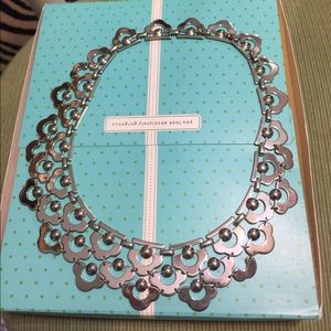 Stella & Dot Bib style Silver Necklace