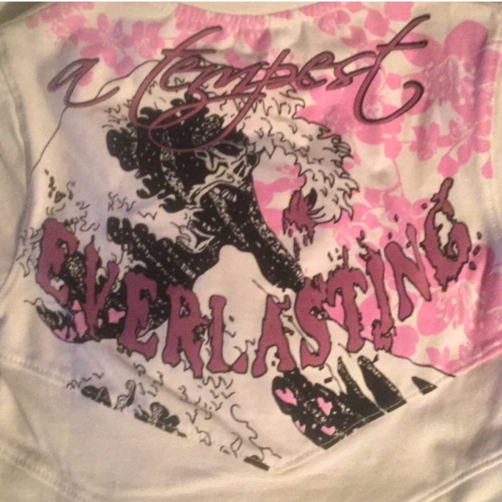 Pink Blac Label Skull Floral Graphic Shirt XS