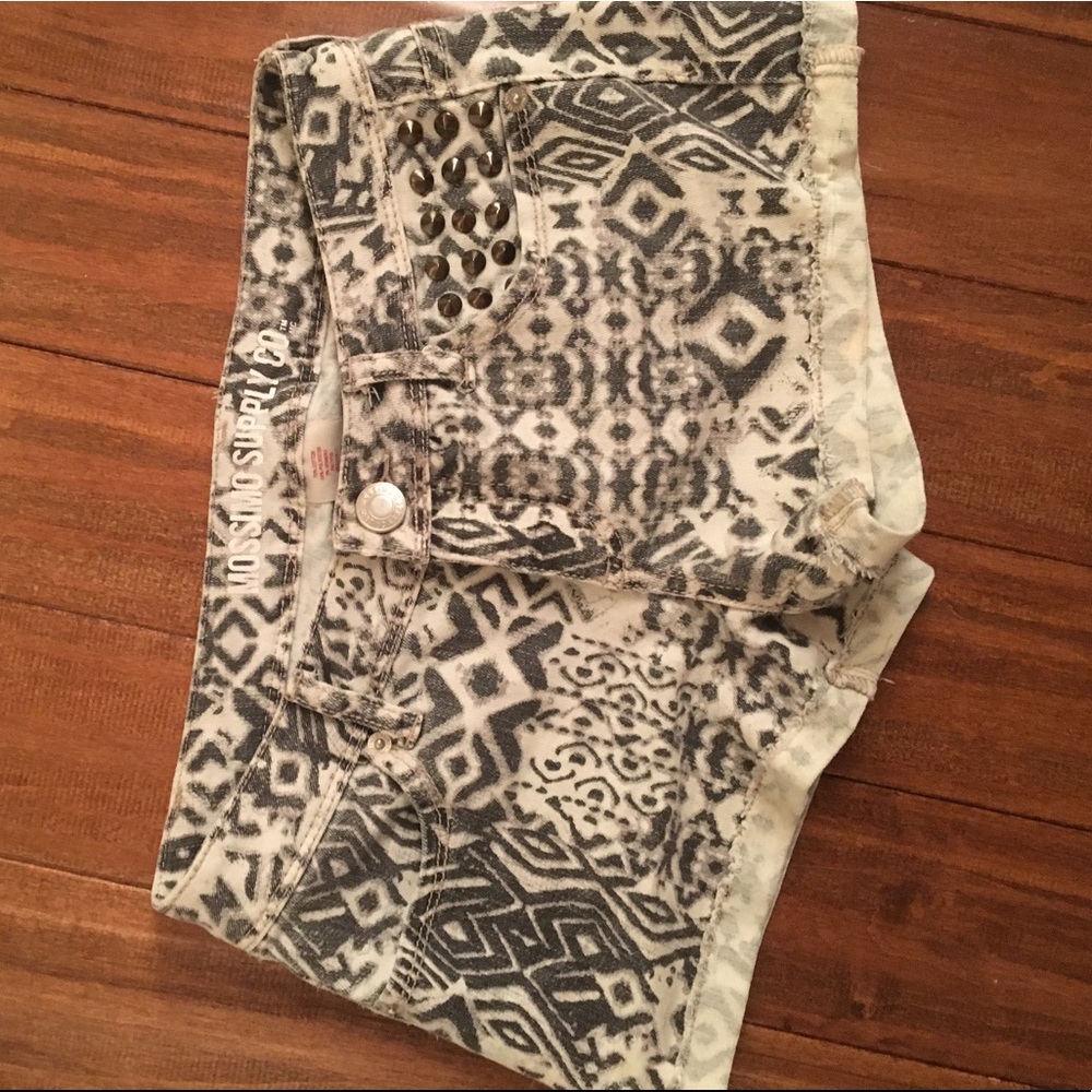 Printed Jean Shorts
