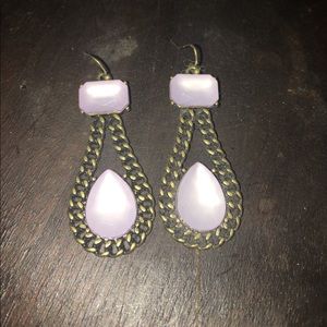 Tear drop purple stones earrings