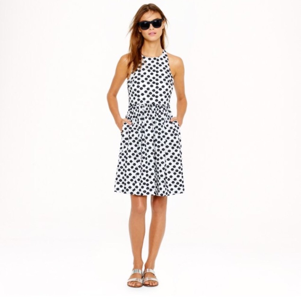 J. Crew Embroidered floral racer dress