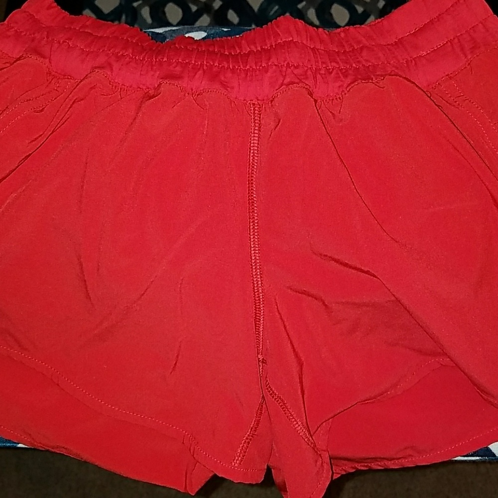 **SOLD** Size 8 Lululemon red tracker shorts