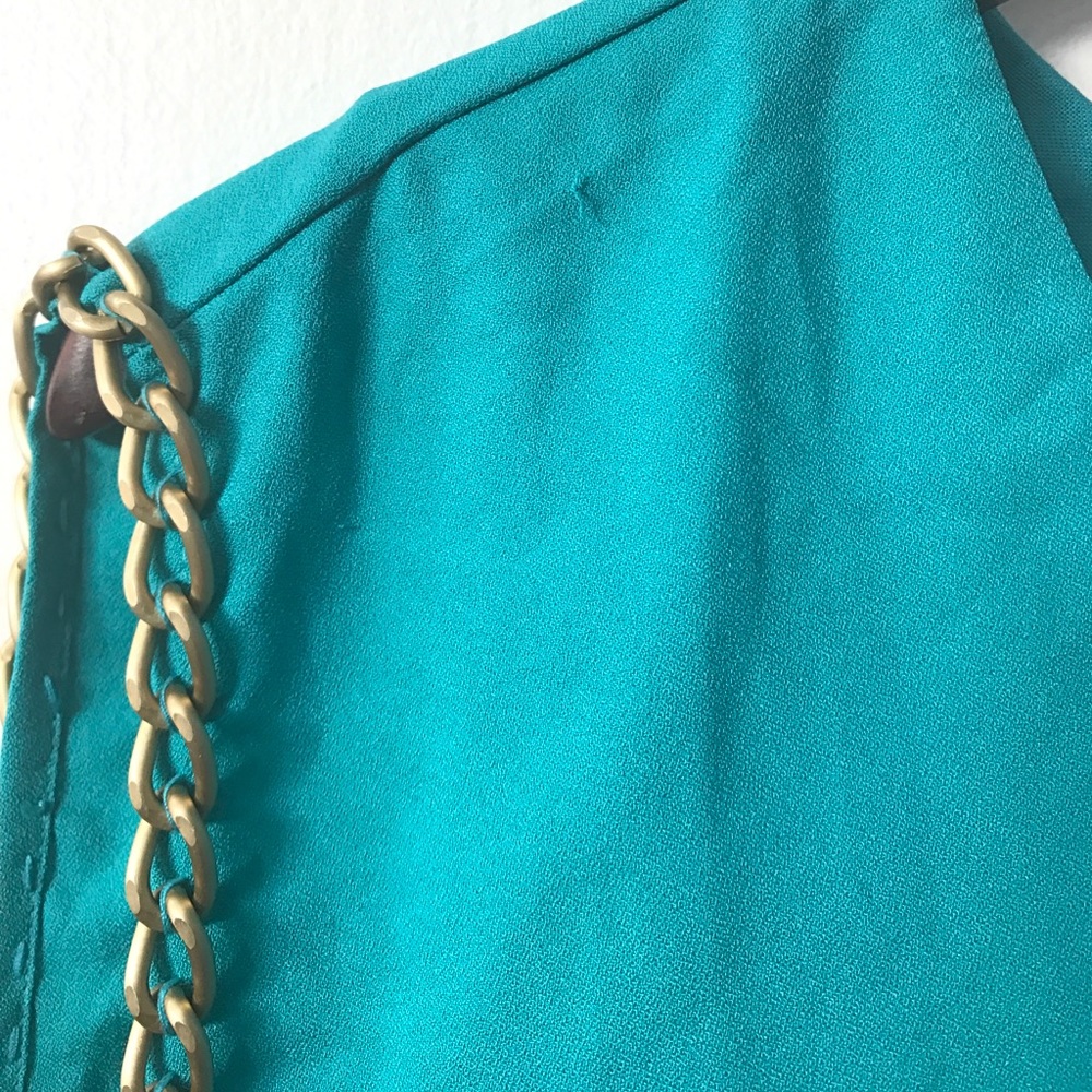 NWT Ark & Co aqua dress with bronze chain  Small - Picture 5 of 5