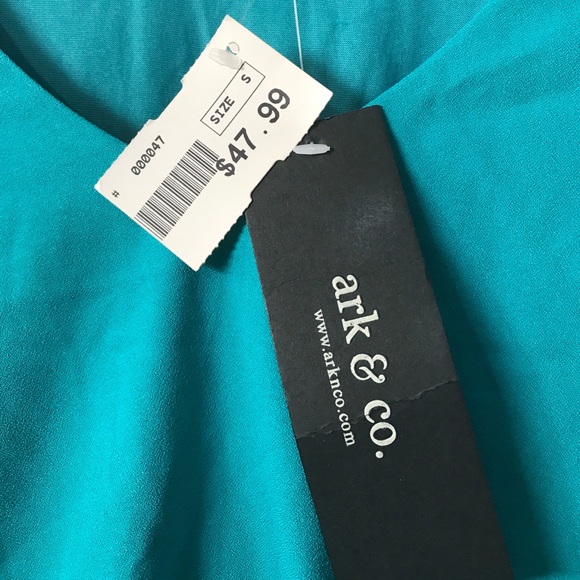 NWT Ark & Co aqua dress with bronze chain Small - Picture 4 of 5