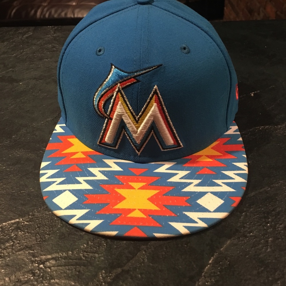 New Era Miami Marlins fitted hat.  7 1/4