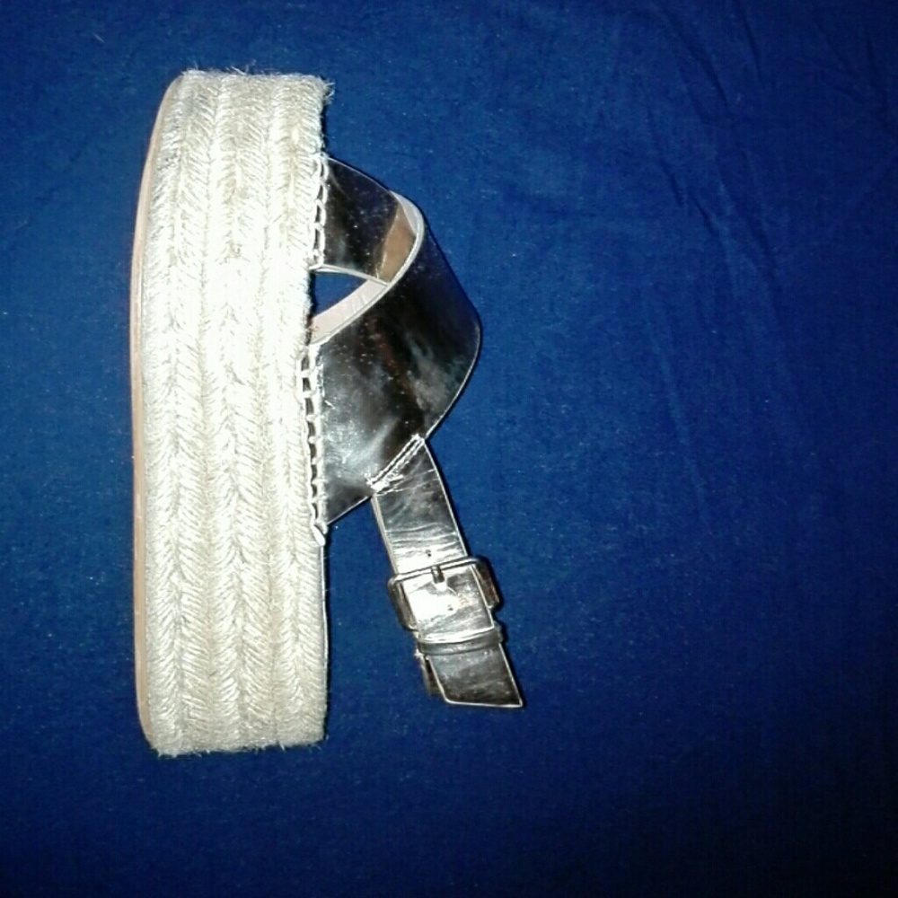 gold-plated espadrille platform sandals
