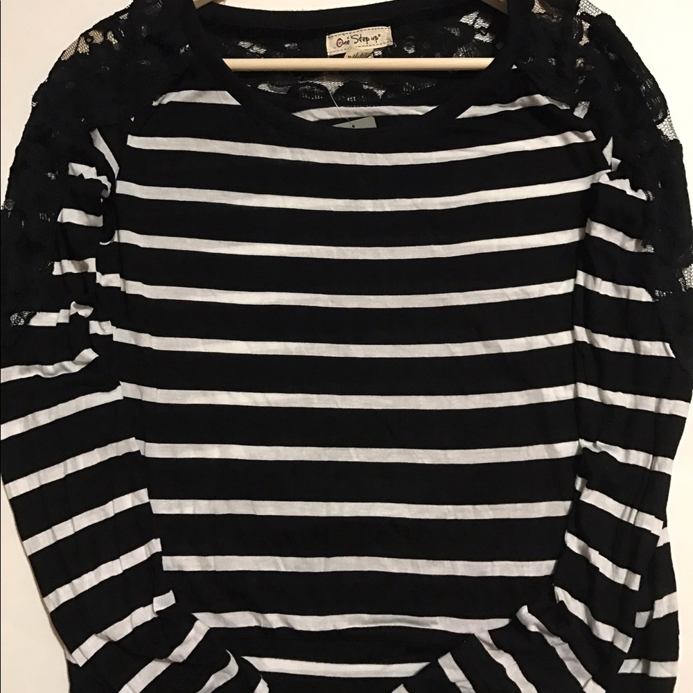 💓Fashion Blouse Long Sleeve Black and White💓