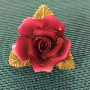 Bone China Rose Brooch