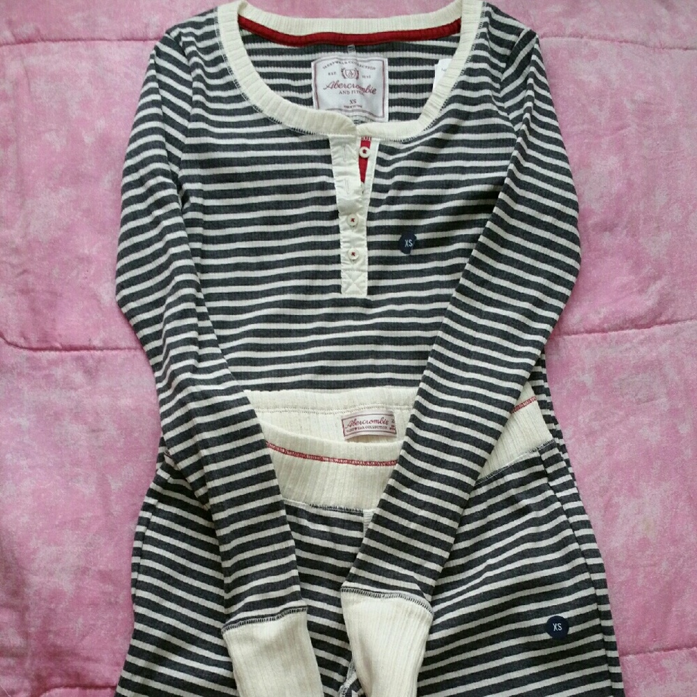 Abercrombie & Fitch Striped Pajama Set XS NWT